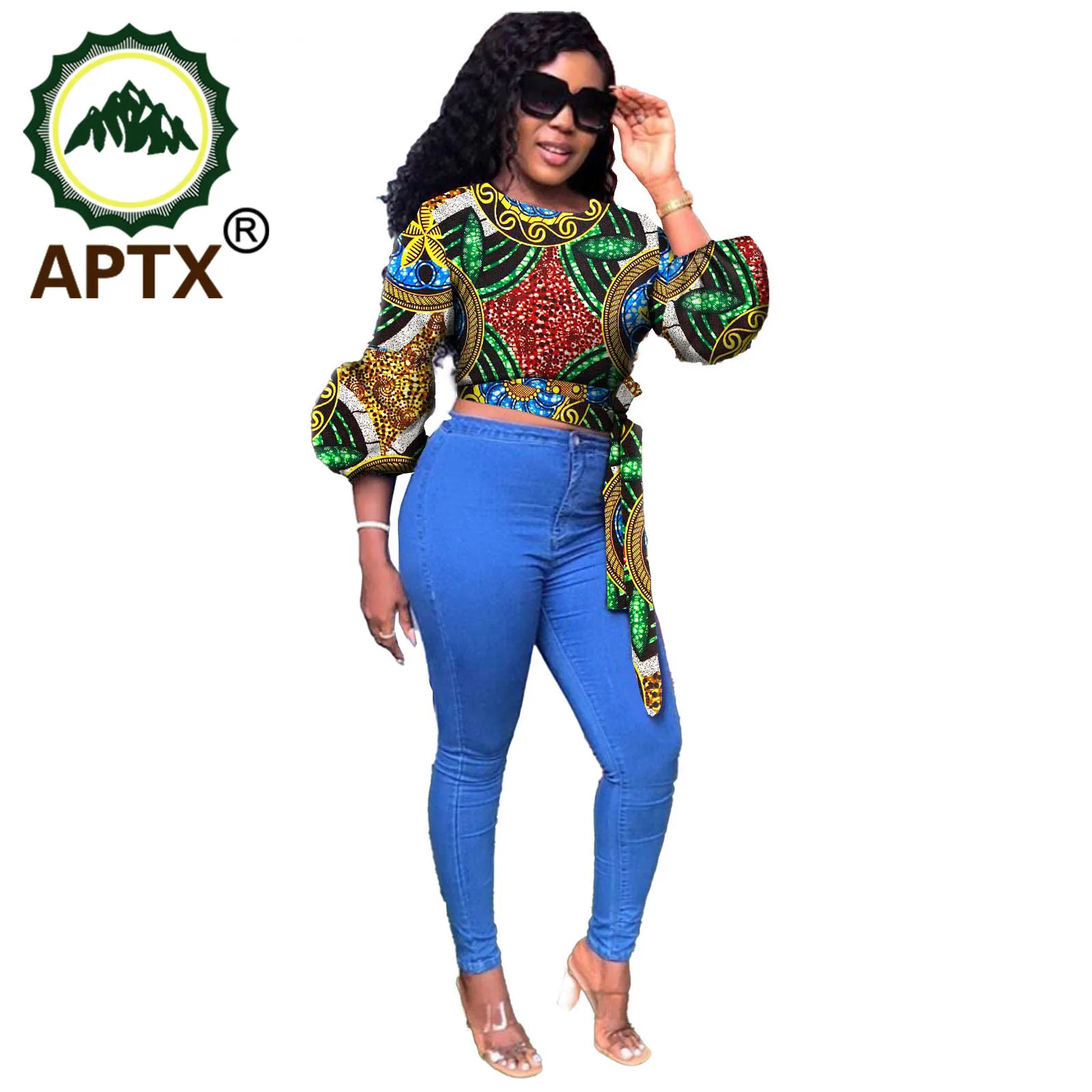 Африканский сексуальный топ для женщин в стиле восковой Анкары с длинным пуховым рукавом, модная легкая одежда в уличном стиле из чистого хлопка, элегантный.