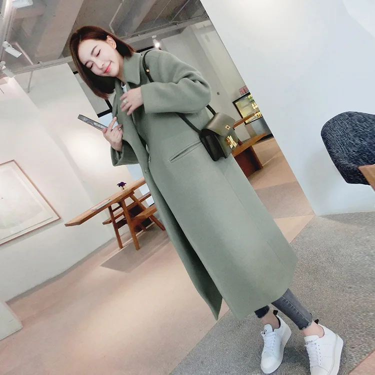 New Tweed Coat In Autumn, Winter and Autumn of 2021 Women's Middle School Long Over Knee Thickened BF Wind Green Woollen Coat
New Tweed Coat In Autumn, Winter and Autumn of 2021 Women's Middle School Long Over Knee Thickened BF Wind Green Woollen Coat