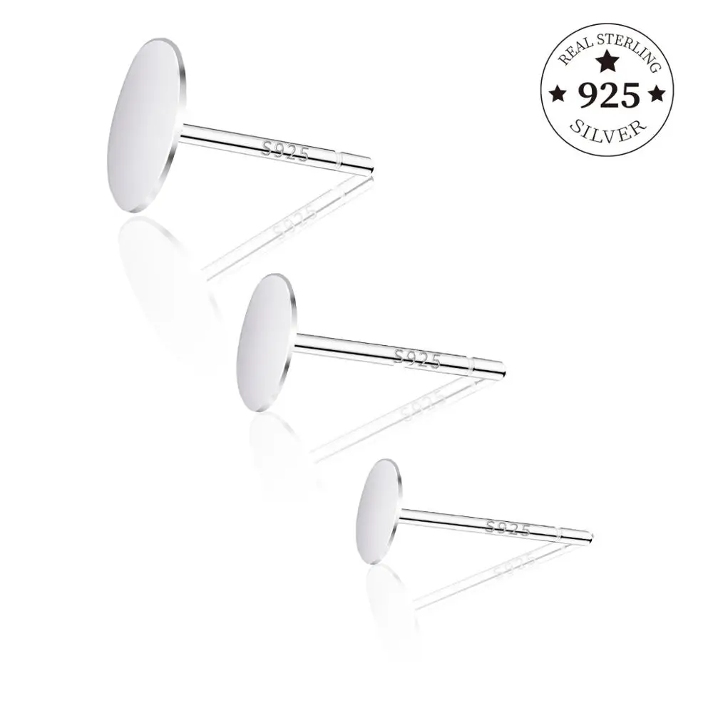 4/6/8mm 925 Sterling Silver Stud Earring Blank Base Ear Post Flat Base Pins For DIY Jewelry Making Cabochon Cameo Setting
4/6/8mm 925 Sterling Silver Stud Earring Blank Base Ear Post Flat Base Pins For DIY Jewelry Making Cabochon Cameo Setting