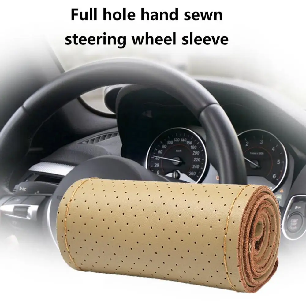 Summer Full-hole Hand-sewn Steering Wheel Cover Car Handle Set Inelastic Steering Wheel Cover Protection Durable
Summer Full-hole Hand-sewn Steering Wheel Cover Car Handle Set Inelastic Steering Wheel Cover Protection Durable