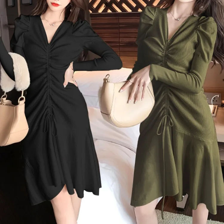 2020 Korean Style Ladies Winter Drawstring Slimming and Warm Knitted Dress for Women
2020 Korean Style Ladies Winter Drawstring Slimming and Warm Knitted Dress for Women