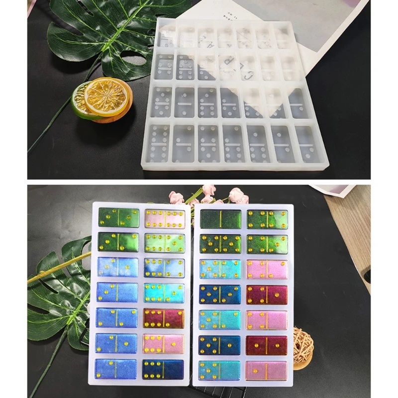 Dominoes Epoxy Resin Silicone Molds with Rack Tray Double Six Game Toy Jewelry Casting Mold Tools Supplies Art Crafts
Dominoes Epoxy Resin Silicone Molds with Rack Tray Double Six Game Toy Jewelry Casting Mold Tools Supplies Art Crafts