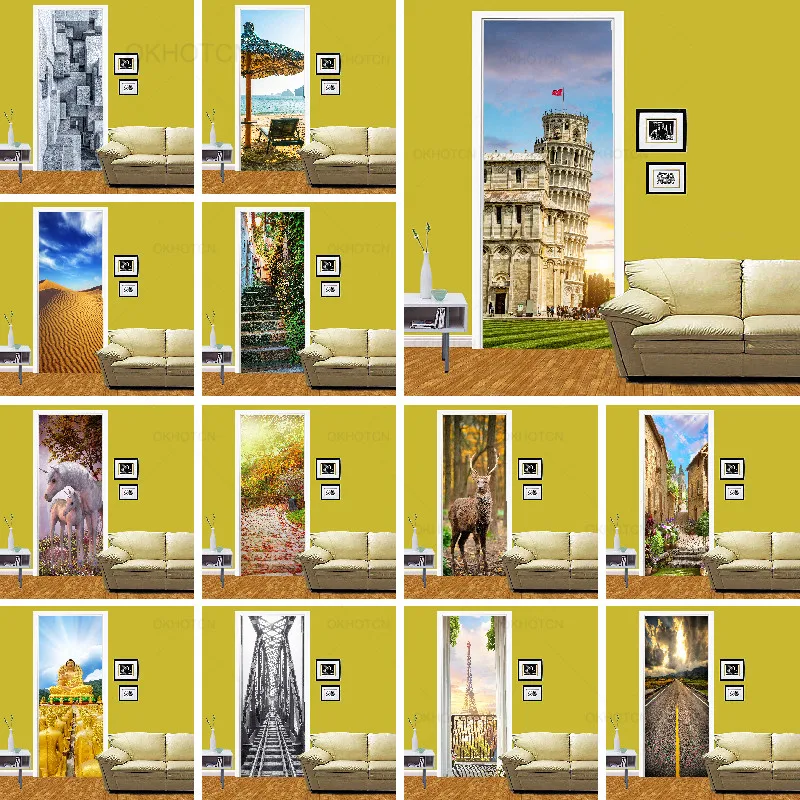 Waterproof Art Home Decoration Natural Forest City Scenery PVC Decal Door 3D Print Sticker Self Adhesive Diy Paper for Bedroom
Waterproof Art Home Decoration Natural Forest City Scenery PVC Decal Door 3D Print Sticker Self Adhesive Diy Paper for Bedroom