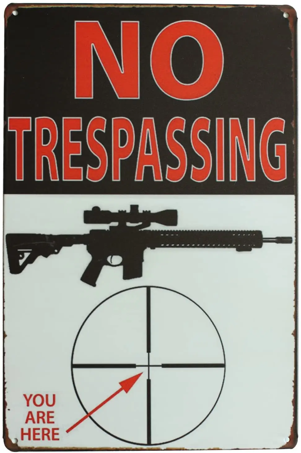 Interesting Bar Tavern Spoof Decorative Metal Tin Sign No Trespassing You Are Here Decorative Metal Bar 8x12 or 12x16 Inches
Interesting Bar Tavern Spoof Decorative Metal Tin Sign No Trespassing You Are Here Decorative Metal Bar 8x12 or 12x16 Inches