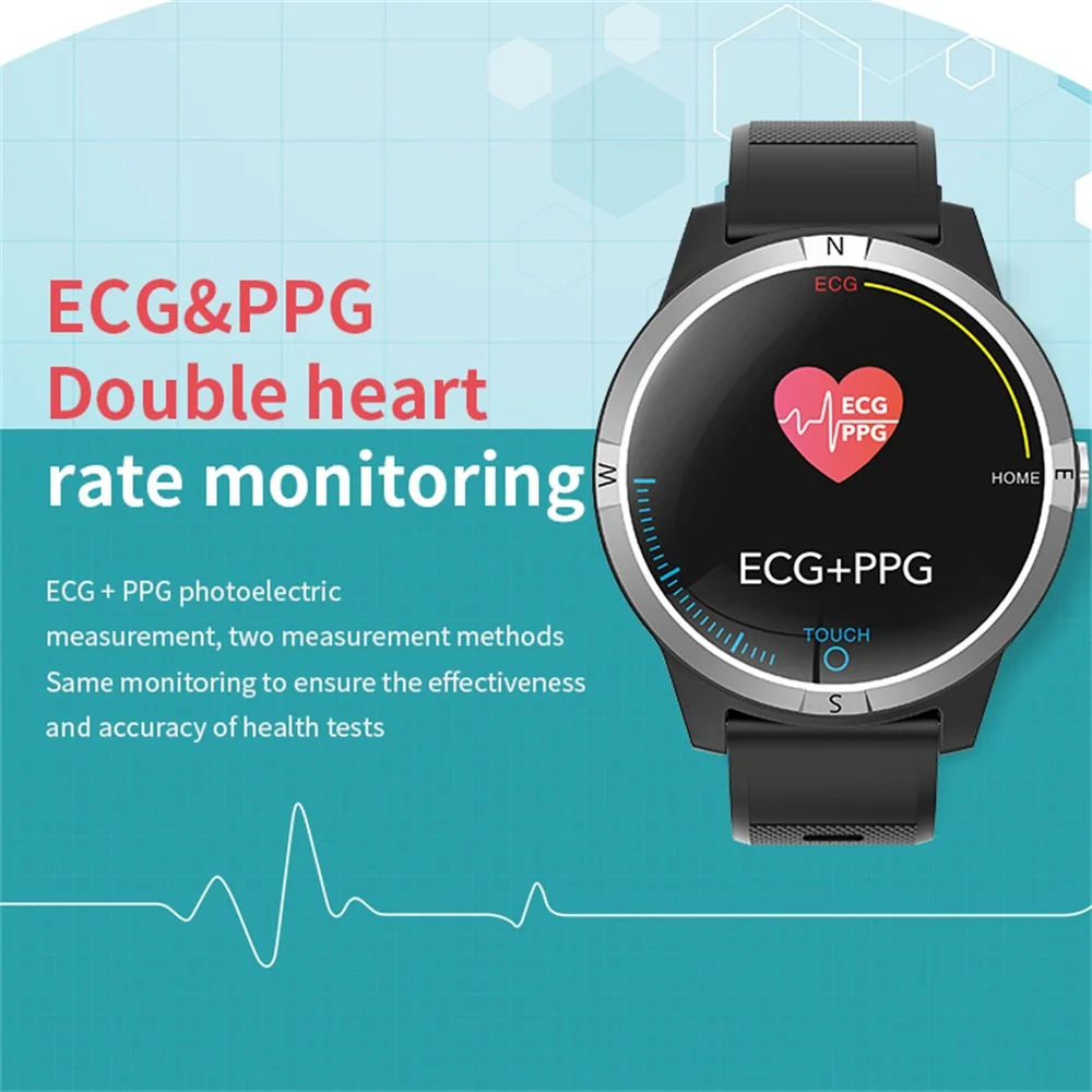 Умные часы 2019 HRV ECG PPG измерение сердечного ритма артериального давления