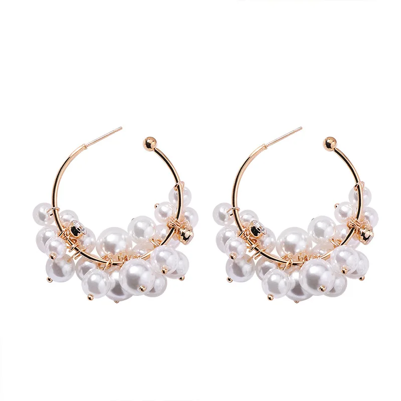Hot Fashion Jewelry Handmade Bead Earrings White Pearl Crystal Earrings Wedding Party Earrings gold hoop earrings for women 
Hot Fashion Jewelry Handmade Bead Earrings White Pearl Crystal Earrings Wedding Party Earrings gold hoop earrings for women
