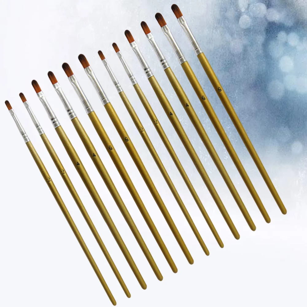 12Pcs Paint Brushes Nylon Hair Brushes Art Flat Head Pens Painting Tool for Watercolor Oil Painting(Champagne)
12Pcs Paint Brushes Nylon Hair Brushes Art Flat Head Pens Painting Tool for Watercolor Oil Painting(Champagne)