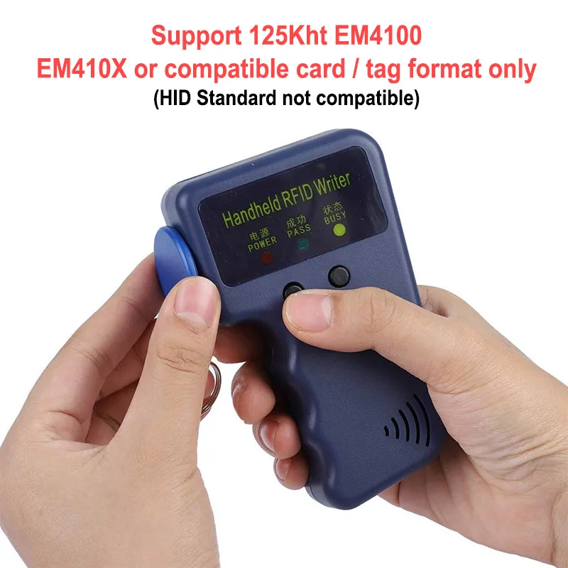 Door Handheld 125KHz RFID Duplicator Copier Writer Programmer Reader ID Card Writer Copier Duplicator + 10Pcs Writable Tags Card
Door Handheld 125KHz RFID Duplicator Copier Writer Programmer Reader ID Card Writer Copier Duplicator + 10Pcs Writable Tags Card