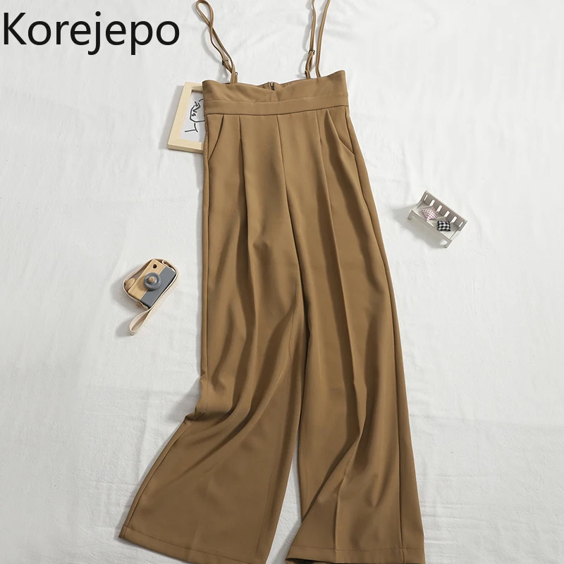 Korejepo Fashion Suspender Pants Women Spring and Antumn 2022 New Versatile High Waist Thin Solid Straight Wide Leg Trousers
Korejepo Fashion Suspender Pants Women Spring and Antumn 2022 New Versatile High Waist Thin Solid Straight Wide Leg Trousers