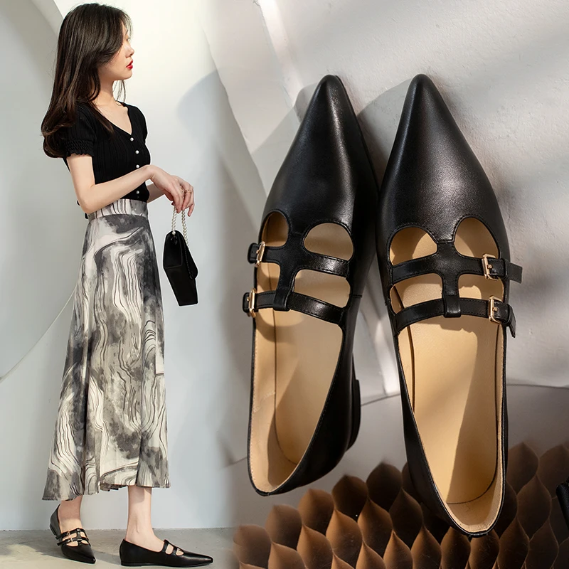 HOT Women Shoes Natural Leather pumps 22-25cm spring and summer cowhide Sheepskin insole Double buckle roman shoes black shoes
HOT Women Shoes Natural Leather pumps 22-25cm spring and summer cowhide Sheepskin insole Double buckle roman shoes black shoes