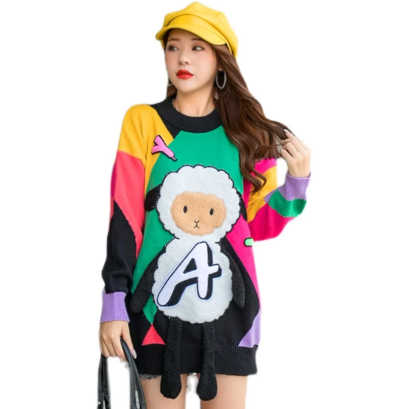 European station fashion brand thickened autumn and winter outer wear cartoon heavy industry sweater women's mid-length top
European station fashion brand thickened autumn and winter outer wear cartoon heavy industry sweater women's mid-length top