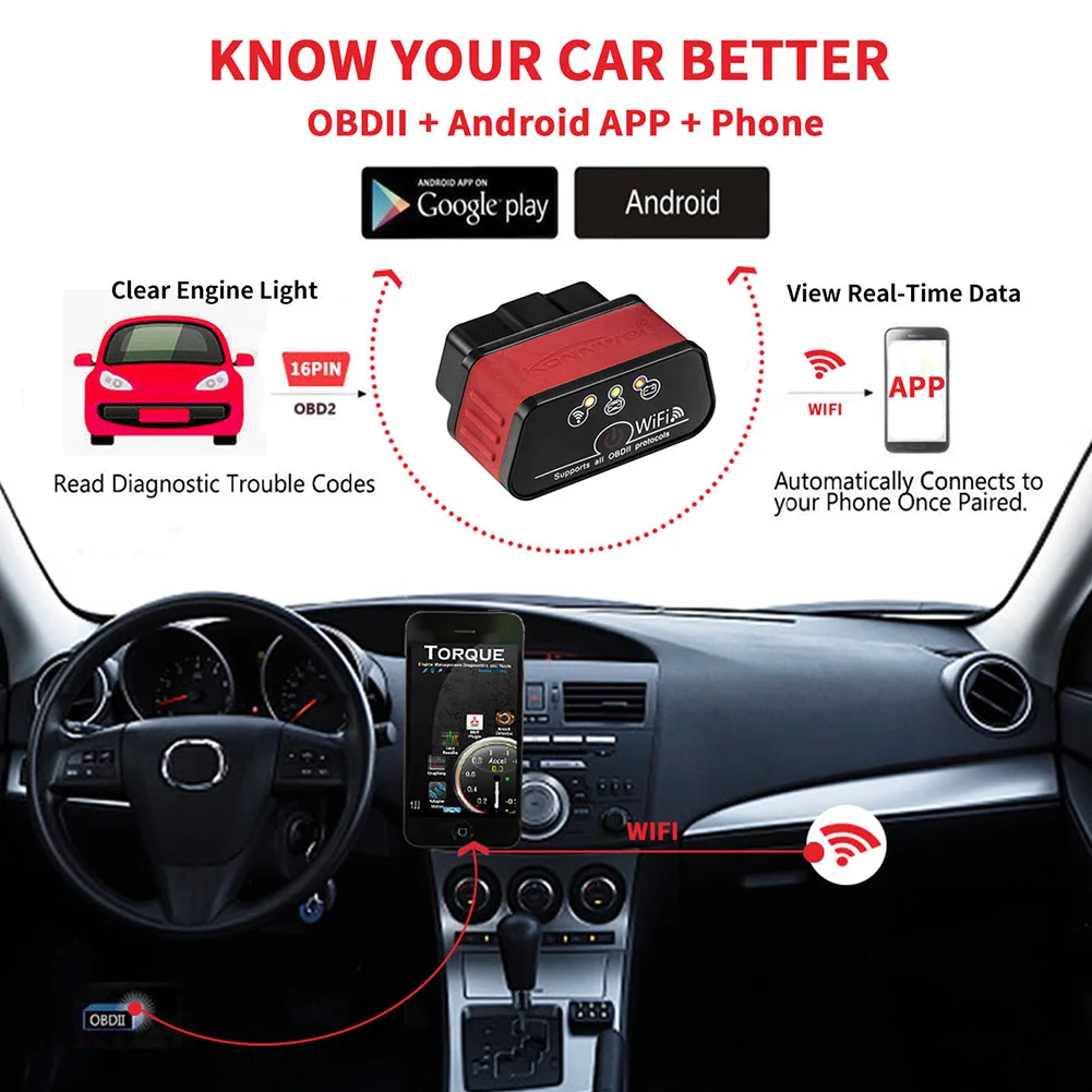 KONNWEI KW903 Wireless Bluetooth OBD2 Scanner 12V Diagnostic Code Reader for Android and iOS
KONNWEI KW903 Wireless Bluetooth OBD2 Scanner 12V Diagnostic Code Reader for Android and iOS