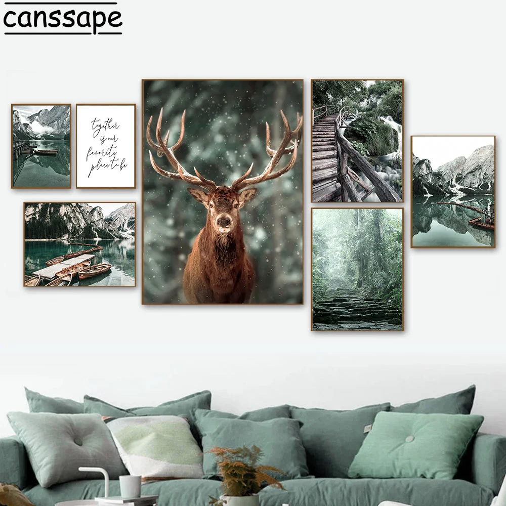 Natural Scenery Canvas Poster Forest Landscape Posters And Prints Deer Print Nordic Wall Pictures For Living Room Decoration
Natural Scenery Canvas Poster Forest Landscape Posters And Prints Deer Print Nordic Wall Pictures For Living Room Decoration