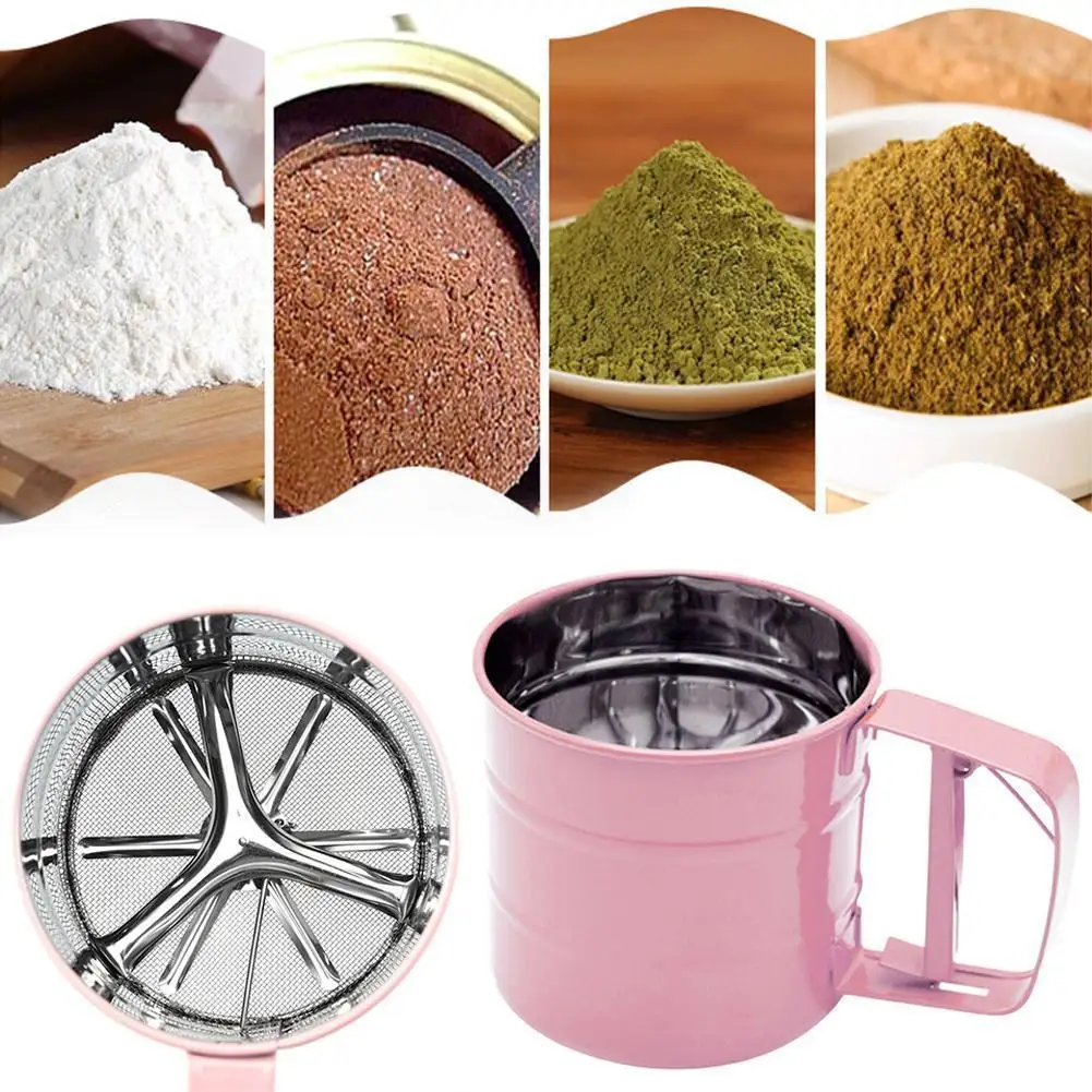 1PC Flour Sifter Fine Mesh Powder Steel Flour Sieve Icing Sugar Manual Sieve Cup Home Kitchen Gadget Baking Pastry Too
1PC Flour Sifter Fine Mesh Powder Steel Flour Sieve Icing Sugar Manual Sieve Cup Home Kitchen Gadget Baking Pastry Too