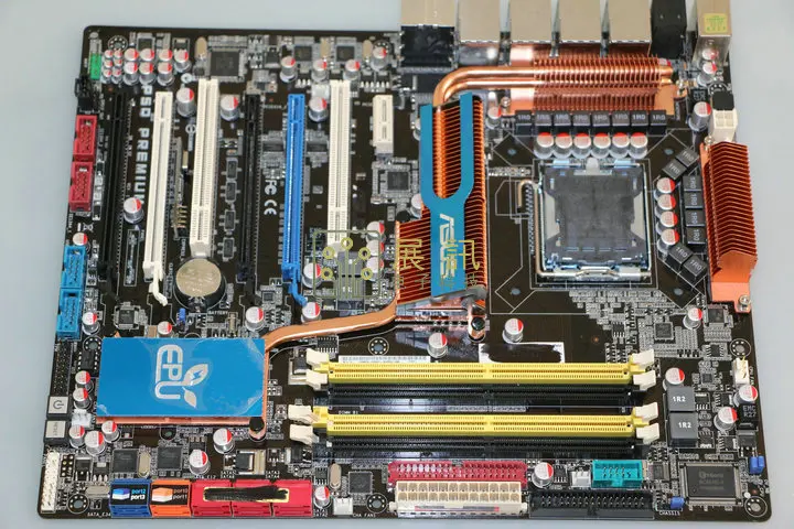 Оригинальная материнская плата P5Q Premium DDR2 LGA 775 USB2.0 16 Гб для Core 2 Duo Quad cpu P45