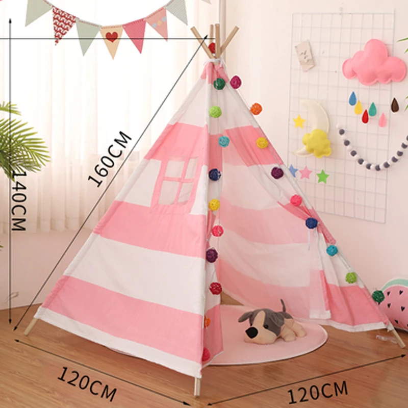 

Baby Kids Play Teepee Wigwam Castle Carpet Mats Toy Portable 1.6M Kids Tent Play House For Children Tents Cabana Tipi Infantil