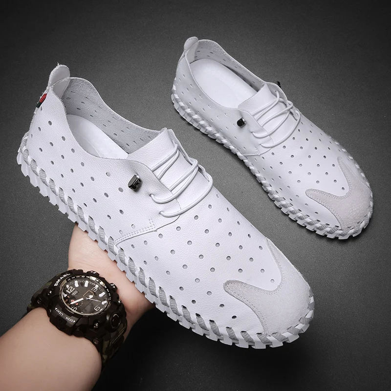 Сандалии Sandalia Masculina мужские кожаные, уличные пляжные туфли, плоская подошва, перфорированная подошва, Повседневные тапочки, лето, 2021
Сандалии Sandalia Masculina мужские кожаные, уличные пляжные туфли, плоская подошва, перфорированная подошва, Повседневные тапочки, лето, 2021