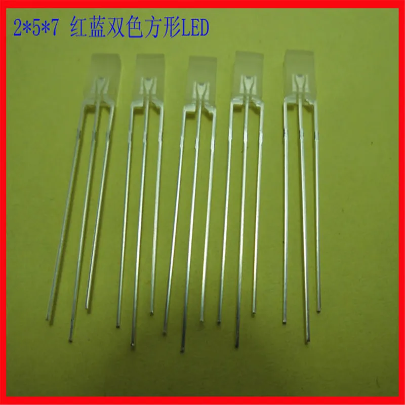 2*5*7 two-color red and blue common cathode 3 feet fog-like astigmatism square LED flat color changing indicator
2*5*7 two-color red and blue common cathode 3 feet fog-like astigmatism square LED flat color changing indicator