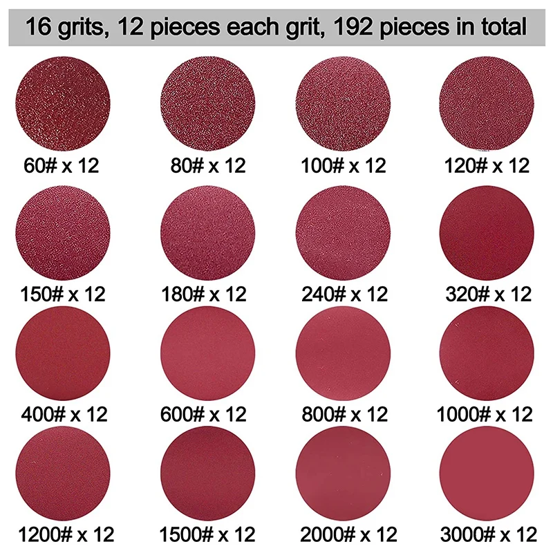 192 Pcs Sanding Discs Pads 50mm/2 Inch Hook and Loop Pads with Shank Backing Pad or Foam Buffing Pad 60-3000 Grits
192 Pcs Sanding Discs Pads 50mm/2 Inch Hook and Loop Pads with Shank Backing Pad or Foam Buffing Pad 60-3000 Grits