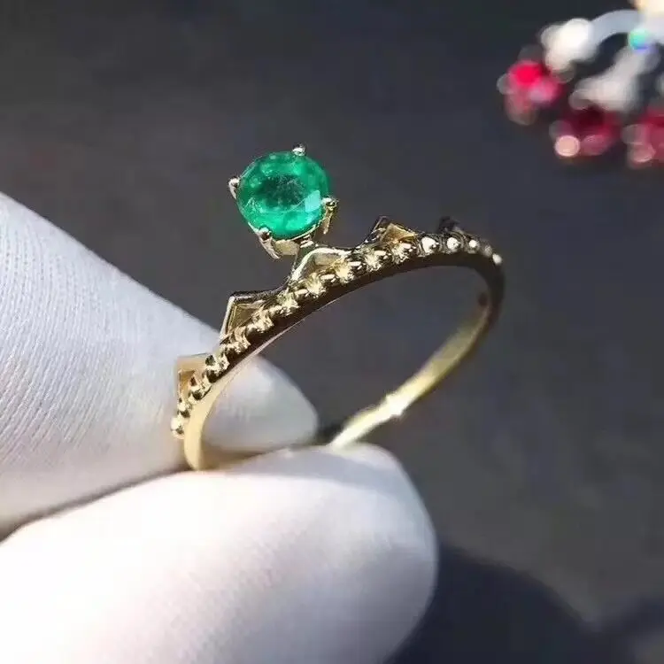 MeiBaPJ 3mm Natural Emerald Gemstone Crown Ring for Women Real 925 Sterling Silver Charm Fine Wedding Jewelry
MeiBaPJ 3mm Natural Emerald Gemstone Crown Ring for Women Real 925 Sterling Silver Charm Fine Wedding Jewelry