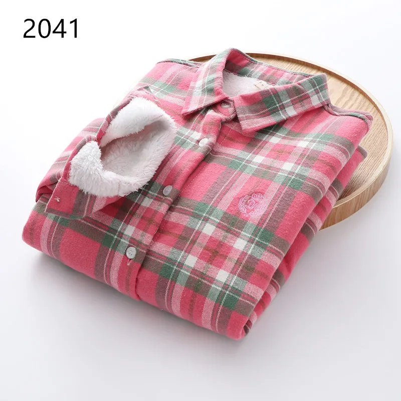 Velvet Plaid Shirt for Women Winter Clothes Casual Button Up Cashmere Long Sleeve Embroidery Blouse Women's Cotton Top Ropa Para
Velvet Plaid Shirt for Women Winter Clothes Casual Button Up Cashmere Long Sleeve Embroidery Blouse Women's Cotton Top Ropa Para