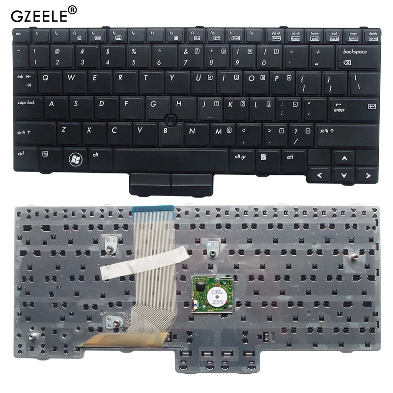 QH GZEELE Новая Черная Клавиатура США для HP EliteBook 2540 2540p 598790 001 V108602AS1 PK1309C2A00 английская
