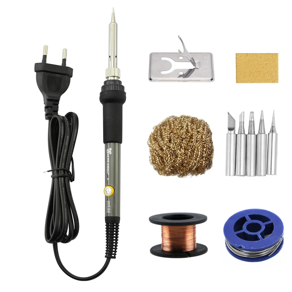 80W/60W Adjustable Temperature Soldering Iron 220V/110V LCD Electric Soldering Iron Soldering Repair Tool Kit
80W/60W Adjustable Temperature Soldering Iron 220V/110V LCD Electric Soldering Iron Soldering Repair Tool Kit