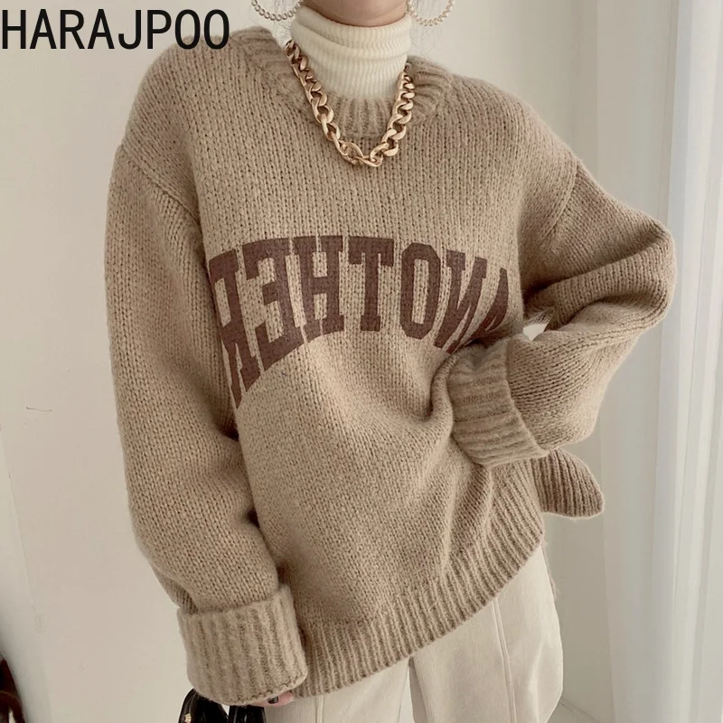 Harajpoo Women Pullover Korean Letter Printing Casual Fashion Streetwear O Neck Retro 2021 Autumn Winter Woman Clothing Lazy Oaf
Harajpoo Women Pullover Korean Letter Printing Casual Fashion Streetwear O Neck Retro 2021 Autumn Winter Woman Clothing Lazy Oaf