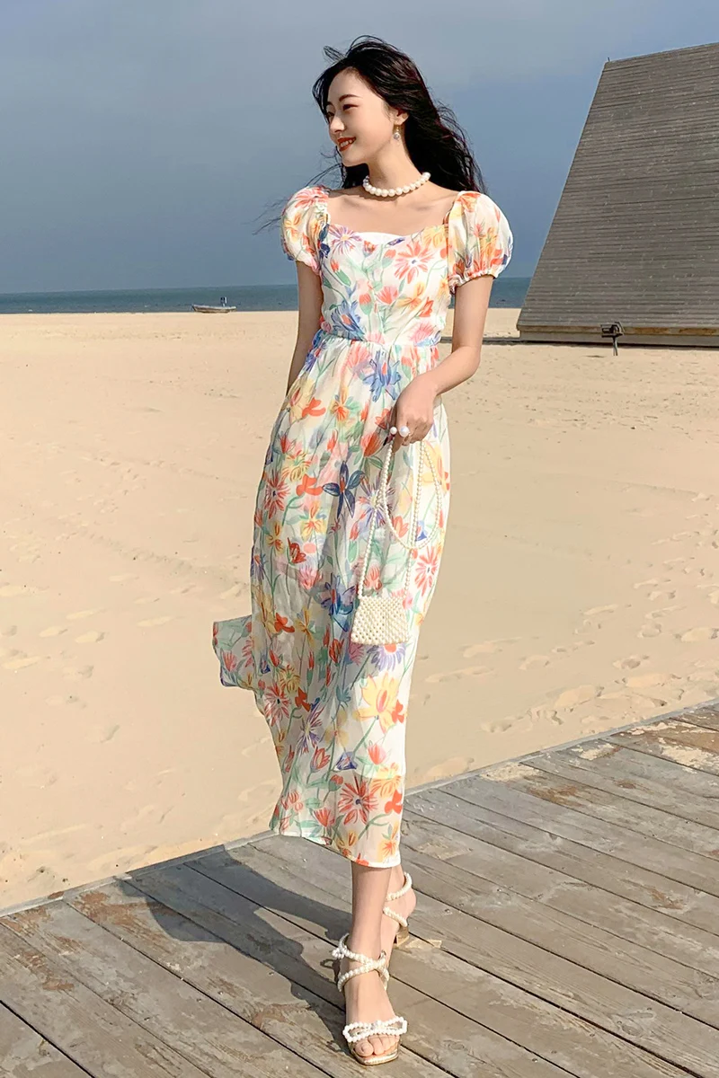 COIGARSAM Floral Print Women Long dress New Spring Summer Puff Sleeve Spaghetti Strap Dresses Design And Color 9993
COIGARSAM Floral Print Women Long dress New Spring Summer Puff Sleeve Spaghetti Strap Dresses Design And Color 9993