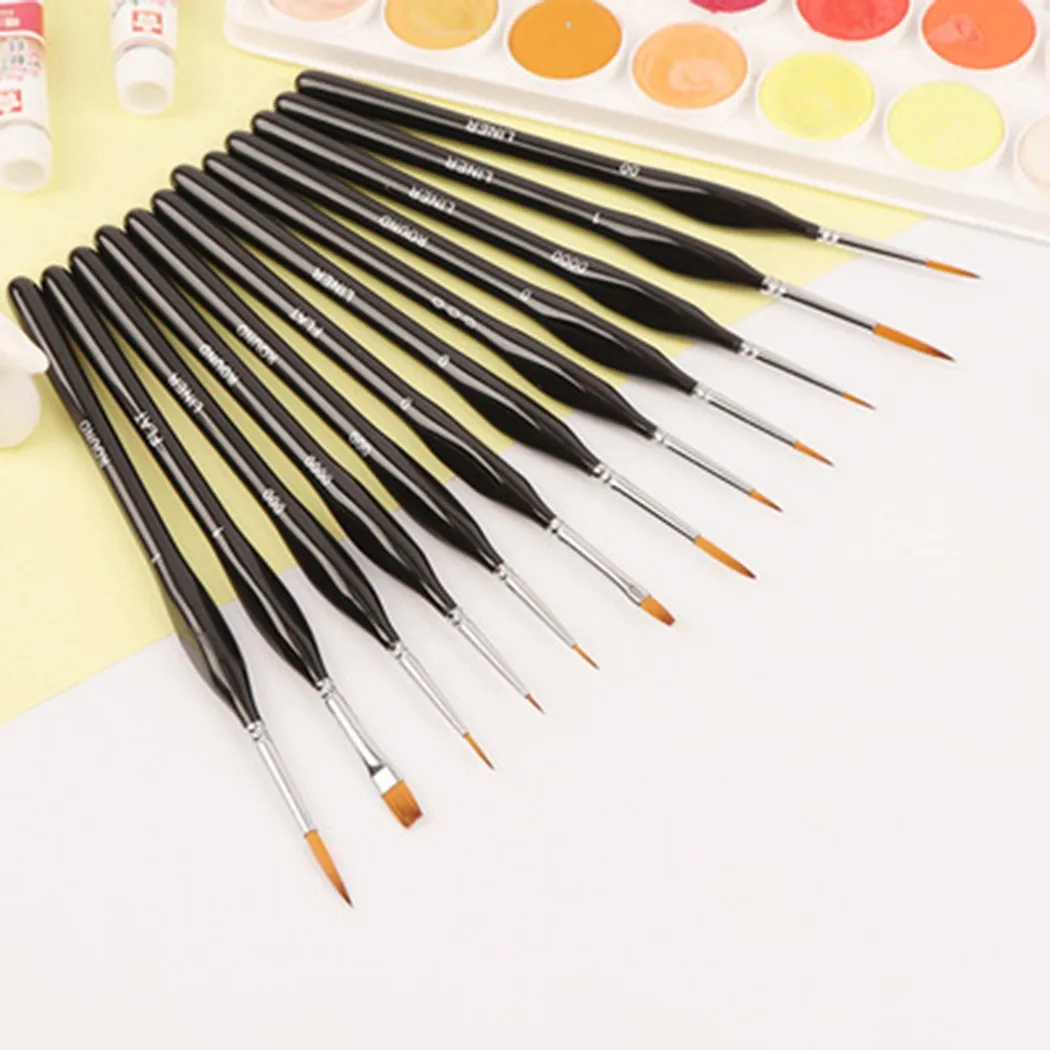 12Pcs Extra Fine Detail Paint Brushes Set Professional Nylon Hook Line Pen Liner Drawing Acrylic Watercolor Painting Art Tools
12Pcs Extra Fine Detail Paint Brushes Set Professional Nylon Hook Line Pen Liner Drawing Acrylic Watercolor Painting Art Tools