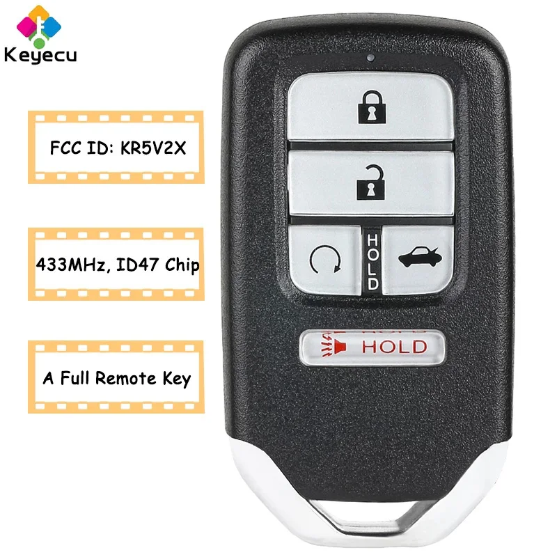 Пульт дистанционного управления KEYECU, 4 + 1, 5 кнопок, 433 МГц, чип ID47 для Honda Civic 2016, 2017, 2018, 2019, 2020, FCC ID: KR5V2X
Пульт дистанционного управления KEYECU, 4 + 1, 5 кнопок, 433 МГц, чип ID47 для Honda Civic 2016, 2017, 2018, 2019, 2020, FCC ID: KR5V2X