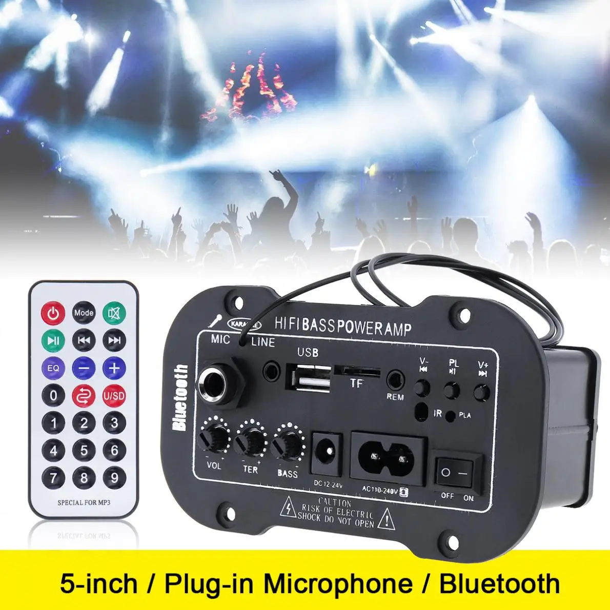 5 дюймовый 25 Вт Hi Fi Bluetooth автомобильный аудио усилитель мощности FM радио плеер