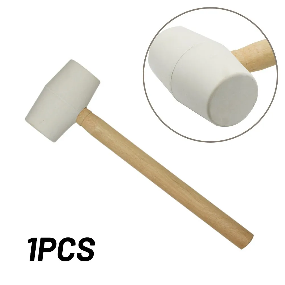 Floor Hammer Rubber Hammer Practical White Rubber Hammer Wooden Handle