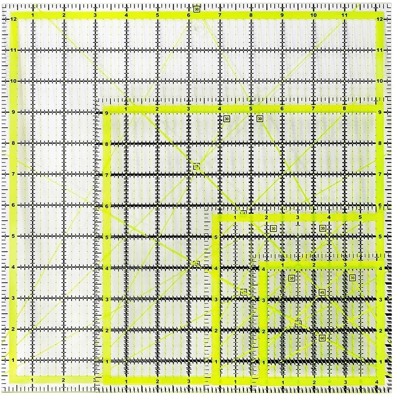 Nonvor Quilting Ruler Acrylic Patchwork Cloth Quilting Tuler Fabric Cutting Ruler Square Quilters Clear Mark Rings for Sewing
Nonvor Quilting Ruler Acrylic Patchwork Cloth Quilting Tuler Fabric Cutting Ruler Square Quilters Clear Mark Rings for Sewing
