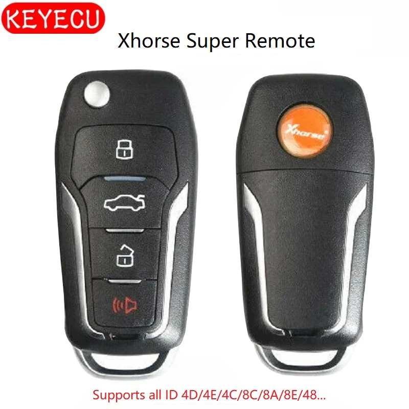 Keyecu Xhorse (Supermodel Remote) 4 кнопочный дистанционный ключ для VVDI Tool Mini Key VVDI2 Supermodel