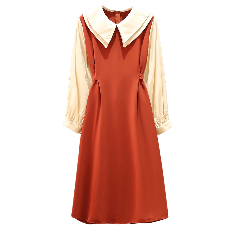 plus size 4XL women dress 2020 autumn winter new long sleeve dress elegant patchwork big size A line female dress
plus size 4XL women dress 2020 autumn winter new long sleeve dress elegant patchwork big size A line female dress
