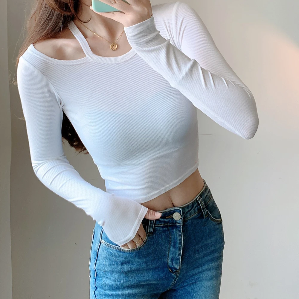 Sexy Knitted Hollow Out Off Shoulder T Shirts Women Fall O Neck Long Sleeve Skinny Tshirts Slim Stretch Cropped Tops Tee Clothes
Sexy Knitted Hollow Out Off Shoulder T Shirts Women Fall O Neck Long Sleeve Skinny Tshirts Slim Stretch Cropped Tops Tee Clothes