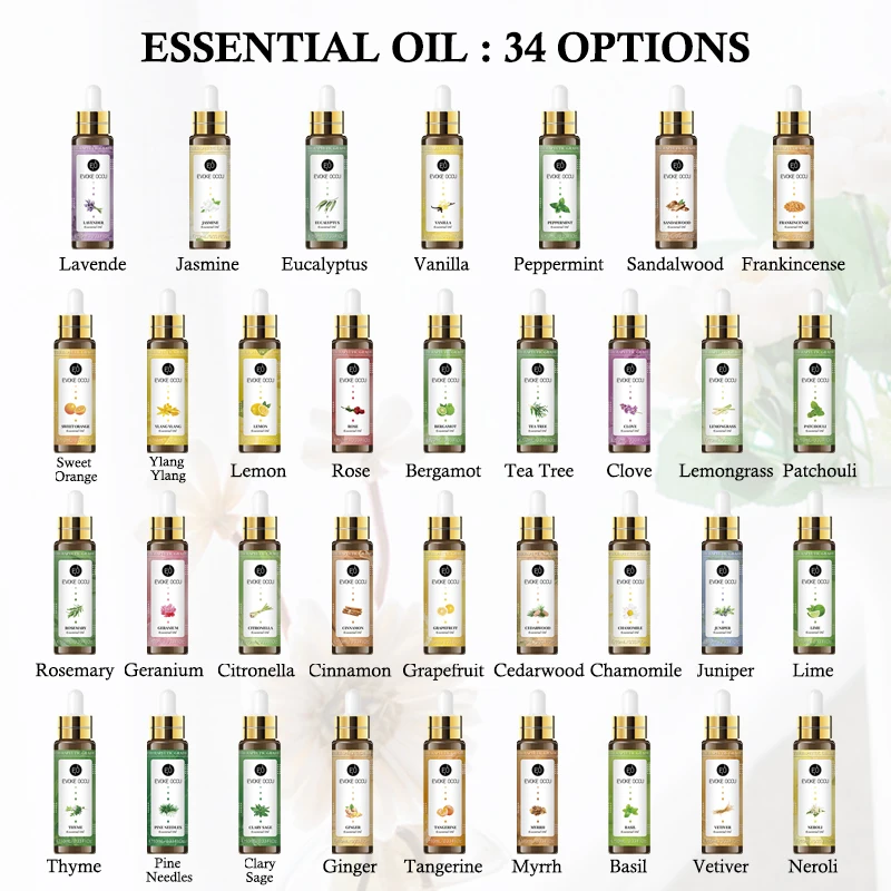 Jasmine Orange Essential Oils 10ML with Dropper Aroma Oil Lavender Eucalyptus Vanilla Lemon Ginger Vetiver Clary Sage Oil 
Jasmine Orange Essential Oils 10ML with Dropper Aroma Oil Lavender Eucalyptus Vanilla Lemon Ginger Vetiver Clary Sage Oil