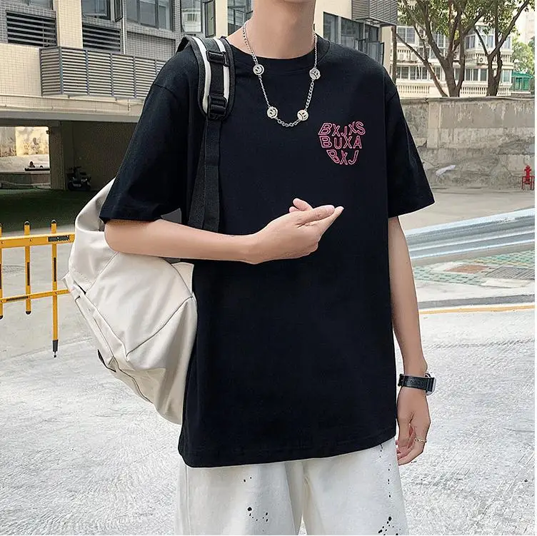 YTX017 New style fat Japanese letter T-shirt men's short-sleeved plus size loose top
YTX017 New style fat Japanese letter T-shirt men's short-sleeved plus size loose top