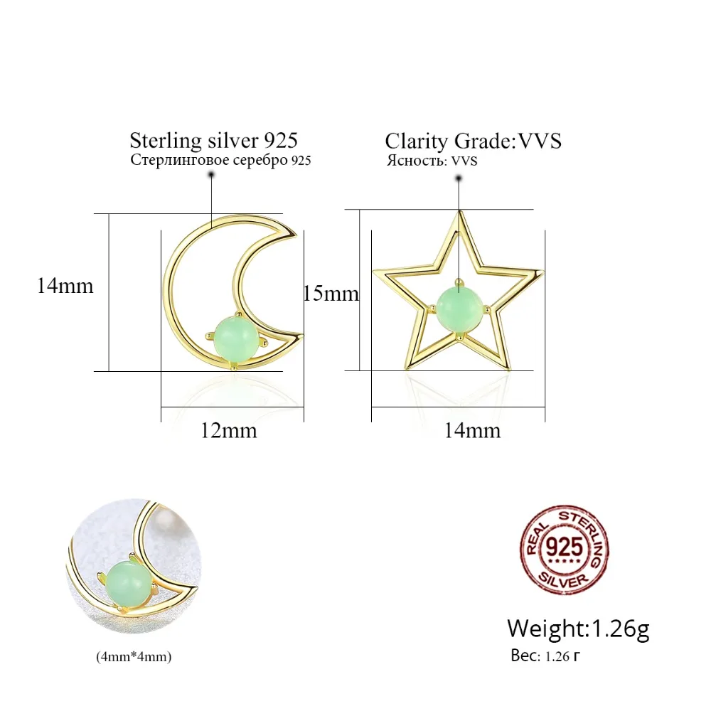 SANYU Lovely 925 Sterling Silver Star & Moon Halo Crystal Stud Earrings for Women Bohemia Gemstone Post Earrings Fine Jewelry
SANYU Lovely 925 Sterling Silver Star & Moon Halo Crystal Stud Earrings for Women Bohemia Gemstone Post Earrings Fine Jewelry