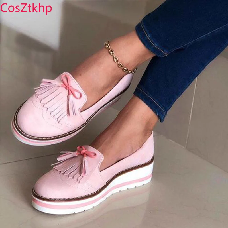 Women Tassel Bowtie Loafers Woman Slip On Sneakers Ladies Soft PU Leather Sewing Flat Platform Female Shoes All Seasons 2020 New
Women Tassel Bowtie Loafers Woman Slip On Sneakers Ladies Soft PU Leather Sewing Flat Platform Female Shoes All Seasons 2020 New