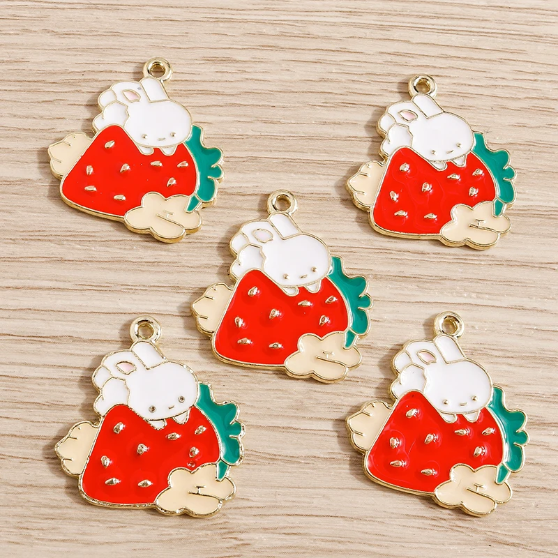 10pcs 24*25mm Enamel Rabbit Eat Strawberry Charms for Jewelry Making Charms Earrings Pendants Necklaces Bracelets Handmade Craft
10pcs 24*25mm Enamel Rabbit Eat Strawberry Charms for Jewelry Making Charms Earrings Pendants Necklaces Bracelets Handmade Craft