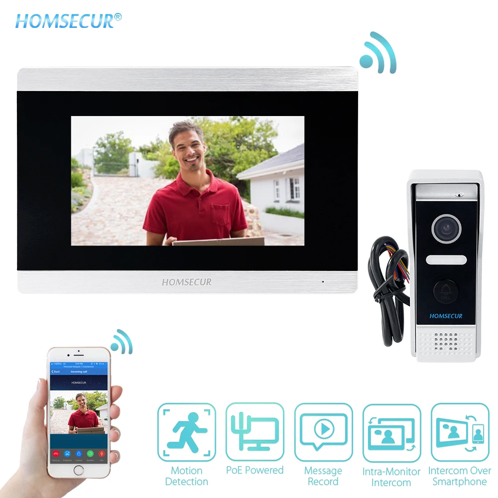 HOMSECUR 7" WIFI Video Door Phone Intercom System with Motion Detection Recording Waterproof Outdoor Camera 1.0MP Night Vision
HOMSECUR 7" WIFI Video Door Phone Intercom System with Motion Detection Recording Waterproof Outdoor Camera 1.0MP Night Vision