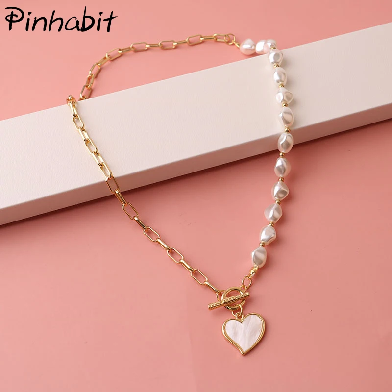 Luxury Pearl Hollow Necklace Chain OT Clasp Necklace Heart Opal Pendant Fashion Jewelry For Women 2021 Trend Elegant Party Gift
Luxury Pearl Hollow Necklace Chain OT Clasp Necklace Heart Opal Pendant Fashion Jewelry For Women 2021 Trend Elegant Party Gift