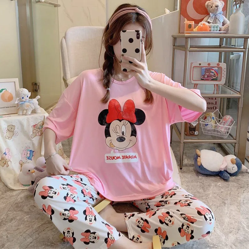Disney Girl Cartoon Minnie Daisy Bear Squirrel Ladies Short-Sleeved Pajamas Female Cute Multicolor Home Service Round Neck Suit
Disney Girl Cartoon Minnie Daisy Bear Squirrel Ladies Short-Sleeved Pajamas Female Cute Multicolor Home Service Round Neck Suit