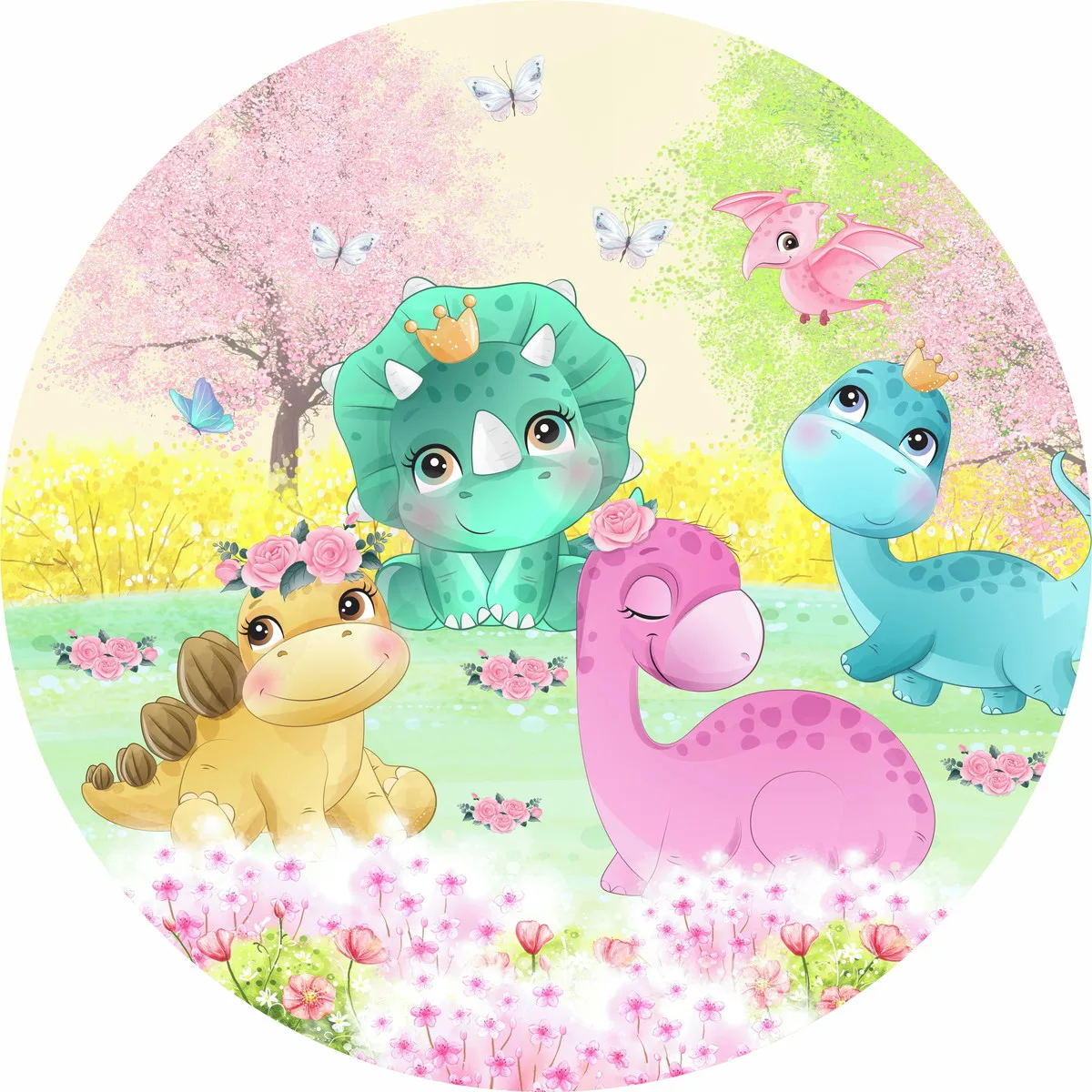 Cartoon Baby Dinosaur Party Round Backdrop Cover Flower Newborn Baby Shower Girl Birthday Circle Background Banner
Cartoon Baby Dinosaur Party Round Backdrop Cover Flower Newborn Baby Shower Girl Birthday Circle Background Banner