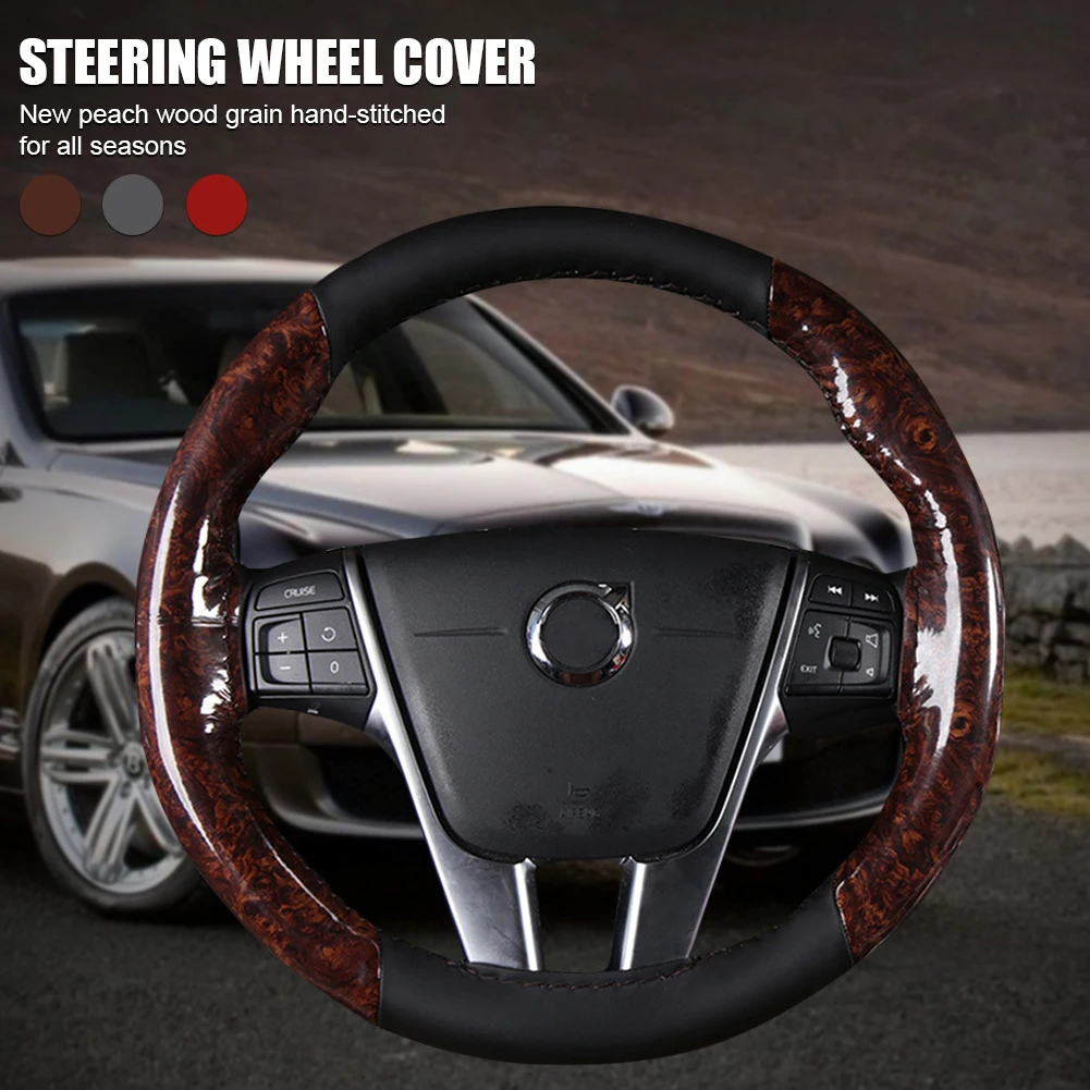 Universal Car Steering Wheel Cover 38cm/15inch Mahogany Wood Texture Non-Slip Steering Wheel Booster Auto Interior Accessories
Universal Car Steering Wheel Cover 38cm/15inch Mahogany Wood Texture Non-Slip Steering Wheel Booster Auto Interior Accessories