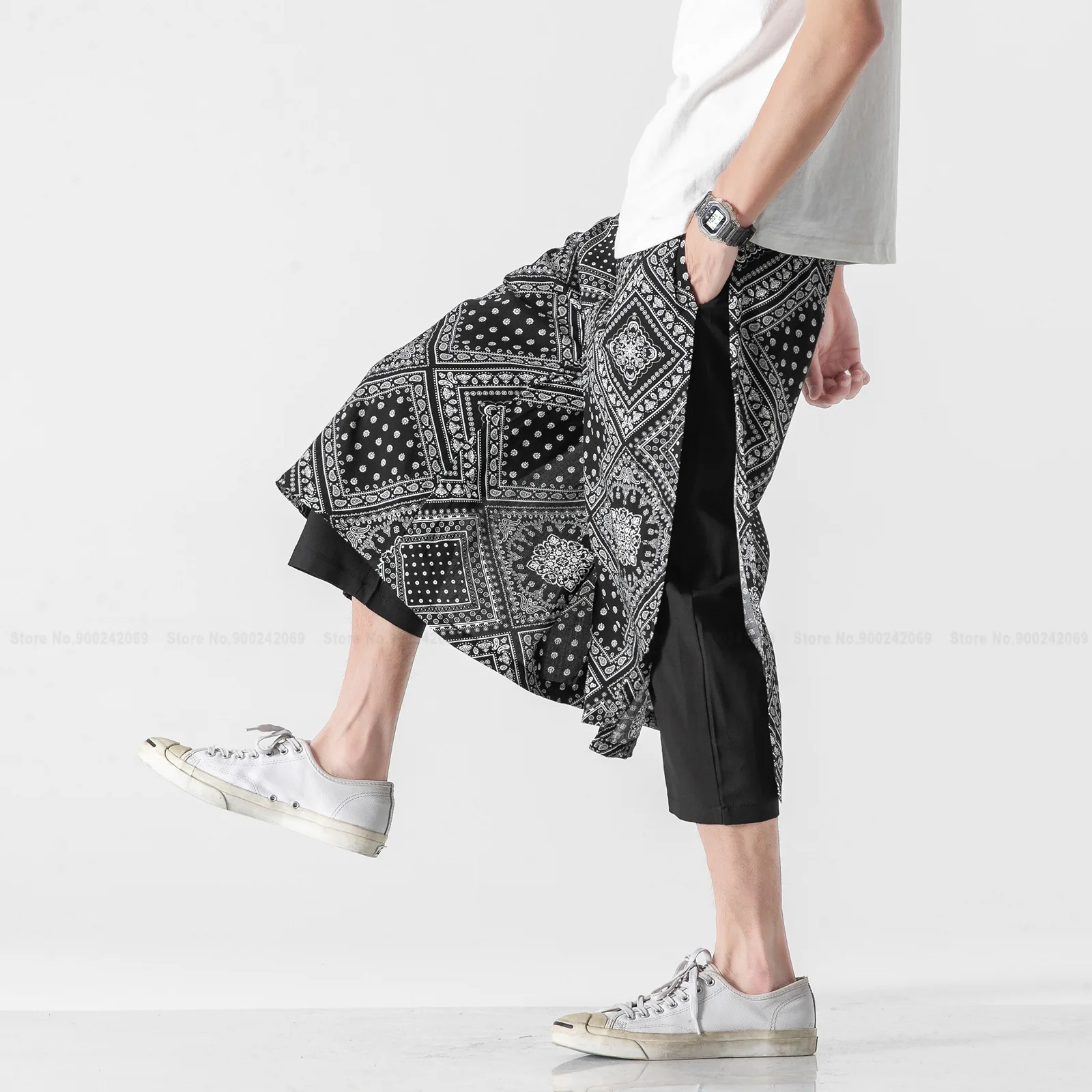 2021 Fashion Men Japanese Harajuku Harem Pants Chinese Style Retro Print White Black Bottoms Loose Wide Leg Trousers Size M-5XL
2021 Fashion Men Japanese Harajuku Harem Pants Chinese Style Retro Print White Black Bottoms Loose Wide Leg Trousers Size M-5XL