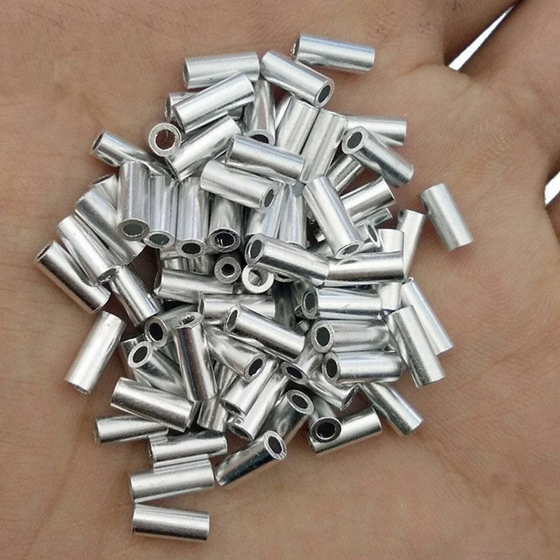 500Pcs Aluminum Crimping Loop Sleeve Double Barrel Ferrule for Fish Wire Rope and Cable Line End Assortment Kit
500Pcs Aluminum Crimping Loop Sleeve Double Barrel Ferrule for Fish Wire Rope and Cable Line End Assortment Kit