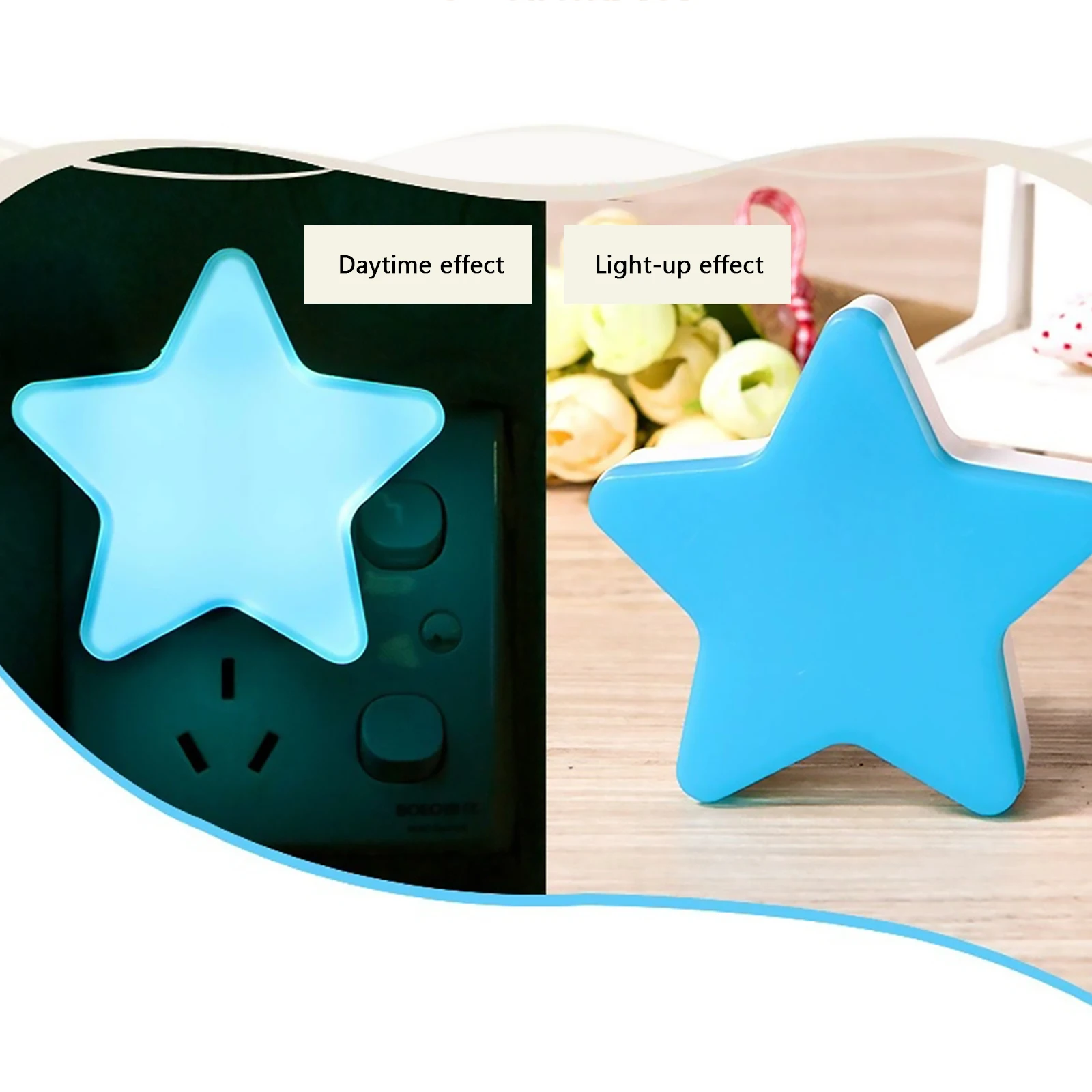 LED Star Pulg-In Socket Night Light Intelligent Light-Control Sensor Light Mini Bedside Lamp for Kids Room Decorations
LED Star Pulg-In Socket Night Light Intelligent Light-Control Sensor Light Mini Bedside Lamp for Kids Room Decorations